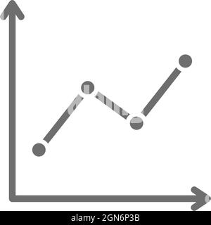 Trendy chart bar, growing graph grey icon. Stock Vector