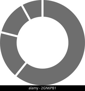 Circle graph grey icon. Isolated on white background Stock Vector