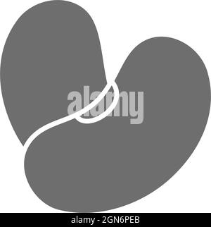 Beans grey icon. Isolated on white background Stock Vector