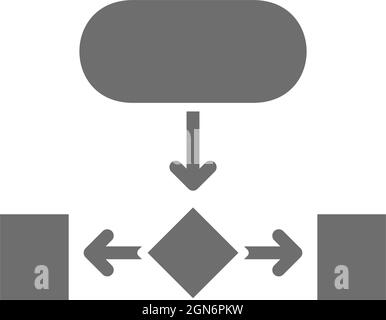 Hierarchical structure, auxiliary chart grey icon. Isolated on white background Stock Vector