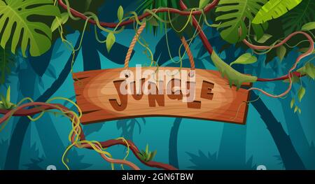 Premium Vector  Jungle hand lettering wooden text textured