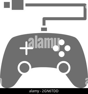 Gamepad, console controler grey icon. Isolated on white background Stock Vector