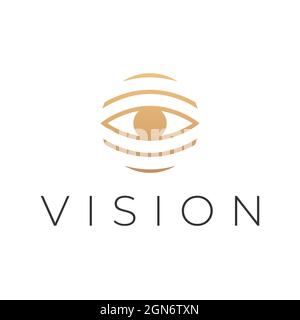 Human eye minimalistic vector logo design. Eye shape abstract round icon for ophthalmological or oculist clinic. Stock Vector