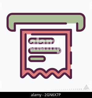 Icon Receipt - Line Cut Style - Simple illustration, Editable stroke, Design template vector, Good for prints, posters, advertisements, announcements, Stock Vector