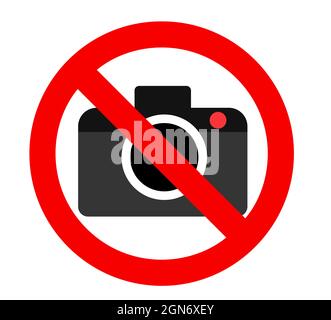 Photography prohibited sign, photography not allowed symbol, camera ban vector icon, eps 10 Stock Vector