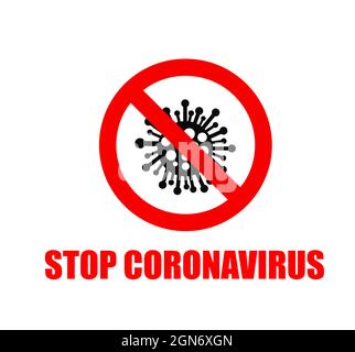 stop coronavirus icon isolated on white background, stop infection, EPS 10, covid-21 Stock Vector