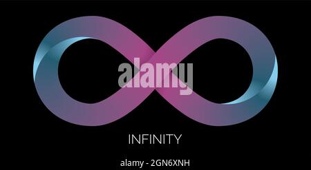 Eternity symbol in blue and pink. Vector illustration. EPS10. Stock Vector