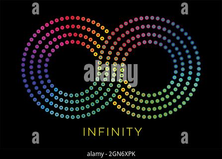 Eternity symbol with colorful dots. Vector illustration. EPS10. Stock Vector