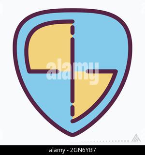 Icon Security - Line Cut Style - Simple illustration, Editable stroke, Design template vector, Good for prints, posters, advertisements, announcements Stock Vector