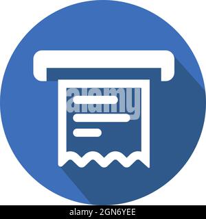 Icon Receipt - Long Shadow Style - Simple illustration, Editable stroke, Design template vector, Good for prints, posters, advertisements, announcemen Stock Vector