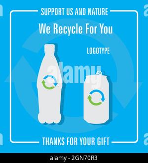 Recycling of bottles. Vector illustration. EPS10. Stock Vector