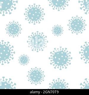 Coronavirus seamless vector pattern. Healthcare and medical background with germs. Stock Vector