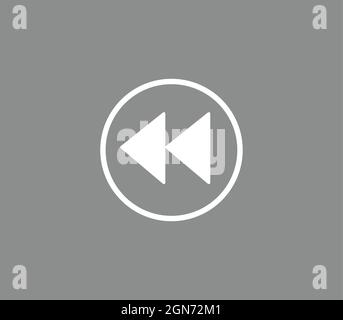 Reverse button, reverse music button vector sign Stock Vector