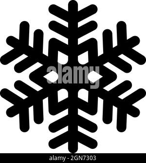 Simple black snowflake with rounded corners. Vector icon Stock Vector ...