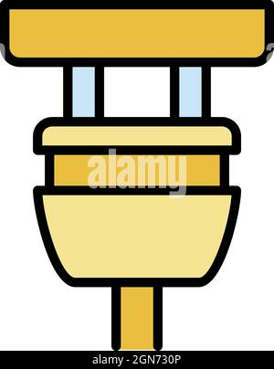Plugged plug icon. Outline plugged plug vector icon color flat isolated Stock Vector
