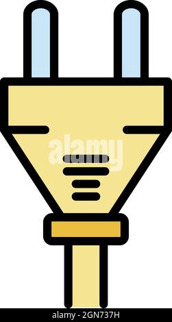 Classic plug wire icon. Outline classic plug wire vector icon color ...