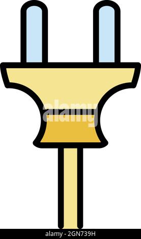 Soviet plug icon. Outline soviet plug vector icon color flat isolated Stock Vector