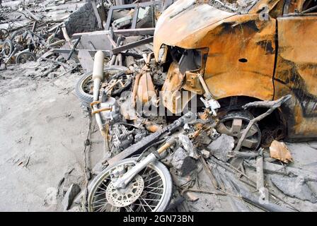 This is the view after Mount Merapi erupted in 2010 Stock Photo - Alamy