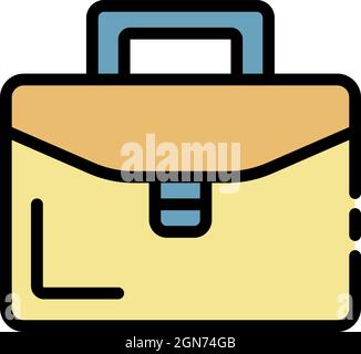 Admin portfolio icon. Outline admin portfolio vector icon color flat isolated Stock Vector