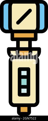 Camera stabilizer icon. Outline camera stabilizer vector icon color flat isolated Stock Vector