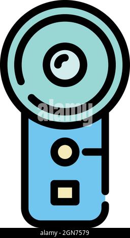 Vertical action cam icon. Outline vertical action cam vector icon color flat isolated Stock Vector