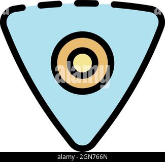 Triangular tailor button icon. Outline triangular tailor button vector icon color flat isolated Stock Vector