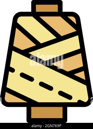 Sewing machine thread icon. Outline sewing machine thread vector icon color flat isolated Stock Vector