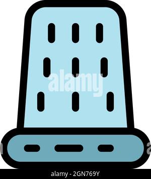 Tailor thimble icon. Outline tailor thimble vector icon color flat isolated Stock Vector