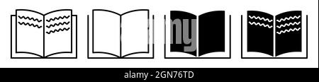 Set of book icons. Designed in filled, outline, line and stroke style. Can use for web and mobile app. Vector illustration isolated on white backgroun Stock Vector
