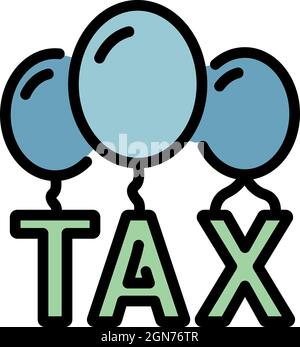 Tax balloon form icon. Outline tax balloon form vector icon color flat isolated Stock Vector
