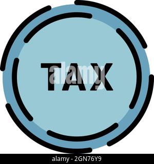 Tax company icon. Outline tax company vector icon color flat isolated Stock Vector