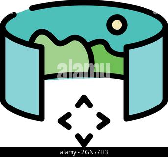 Augmented reality icon. Outline augmented reality vector icon color flat isolated Stock Vector