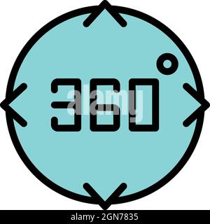 Vr controller icon. Outline vr controller vector icon color flat isolated Stock Vector