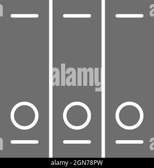 File folders grey icon. Isolated on white background Stock Vector