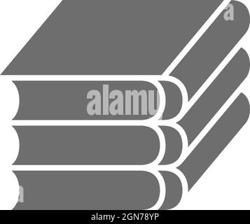 Books, law codes grey icon. Isolated on white background Stock Vector