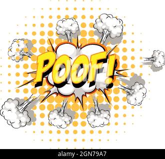 Comic speech bubble with poof text illustration Stock Vector