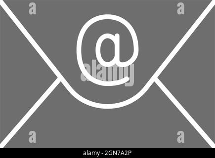 Vector email, internet message grey icon. Isolated on white background Stock Vector
