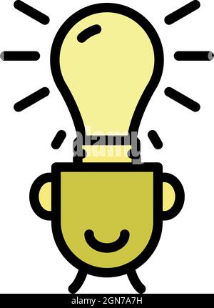 Crowdfunding idea icon. Outline crowdfunding idea vector icon color flat isolated Stock Vector