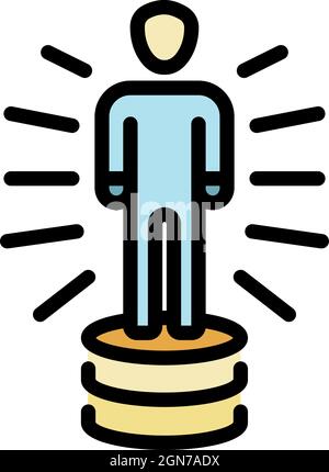 Man finance leader icon. Outline man finance leader vector icon color flat isolated Stock Vector