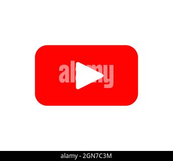 YouTube symbol isolated on white background Stock Vector