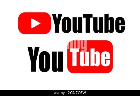YouTube logo isolated on white background Stock Vector