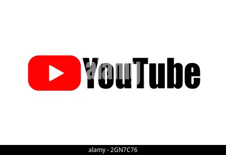 YouTube logo isolated on white background Stock Vector
