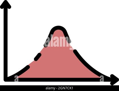 Gauss histogram function graph icon. Outline gauss histogram function graph vector icon color flat isolated Stock Vector
