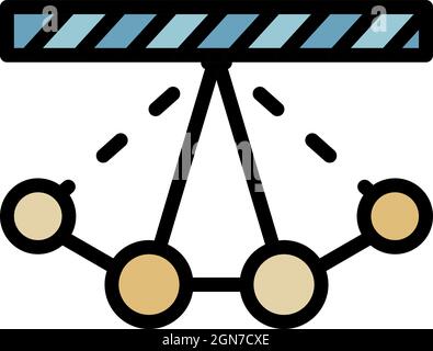 Swinging pendulum icon. Outline swinging pendulum vector icon color flat isolated Stock Vector