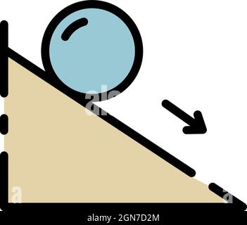 Friction force icon. Outline friction force vector icon color flat isolated Stock Vector