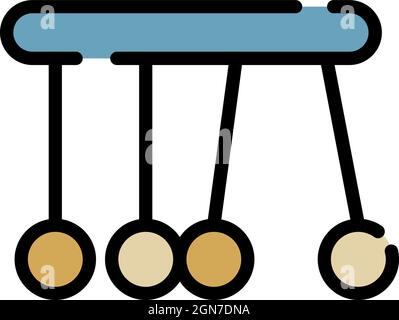 Newtons cradle icon. Outline newtons cradle vector icon color flat isolated Stock Vector
