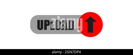 Upload button isolated on white background Stock Vector