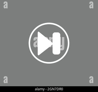 next music button icon, grey color next song vector icon Stock Vector