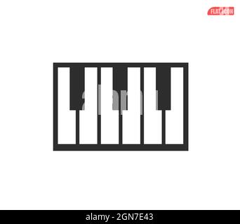 musical instruments flat icon, musical keyboard Stock Vector
