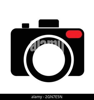 DSLR camera icon isolated on white background, camera symbol Stock Vector